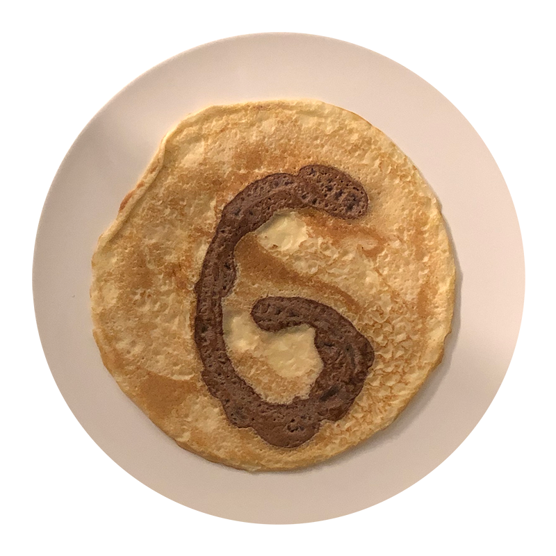 photo de la lettre G en crêpe
