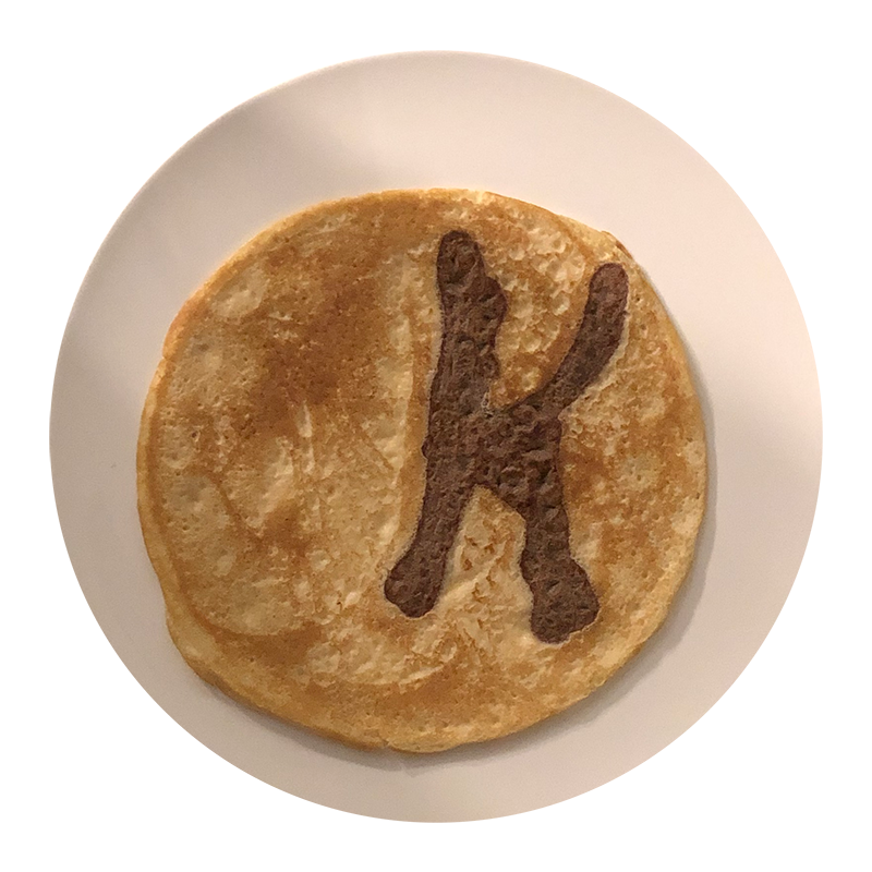 photo de la lettre K en crêpe